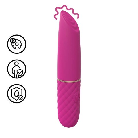 Mini Lipstick Vibrator Pink - kompaktowy masażer silikonowy 10 trybow