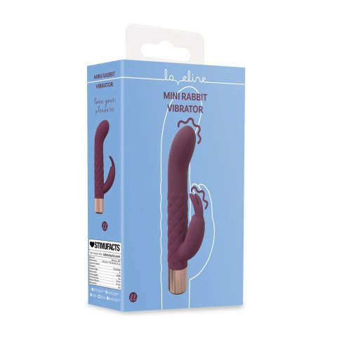 Mini Rabbit Vibrator Burgundy - kompaktowy masażer silikonowy, wodoodporny