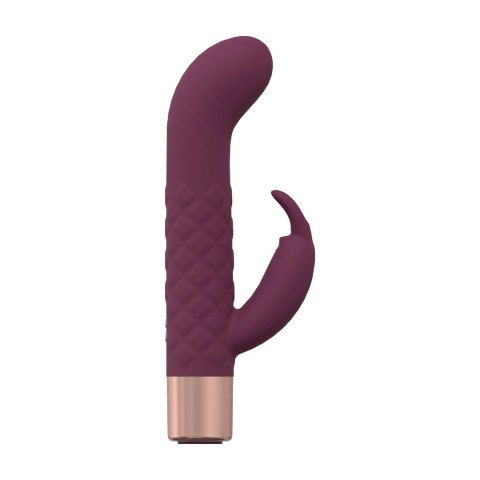 Mini Rabbit Vibrator Burgundy - kompaktowy masażer silikonowy, wodoodporny