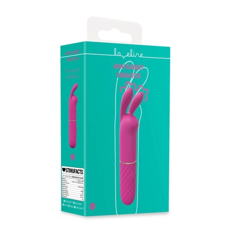 Mini Rabbit Vibrator Pink - kompaktowy masażer dwustrefowy, silikonowy