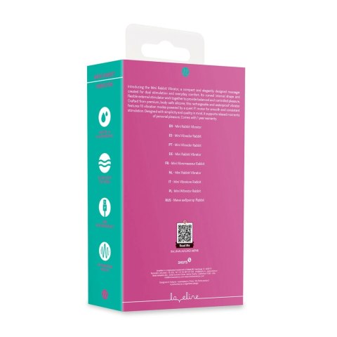 Mini Rabbit Vibrator Pink - kompaktowy masażer dwustrefowy, silikonowy