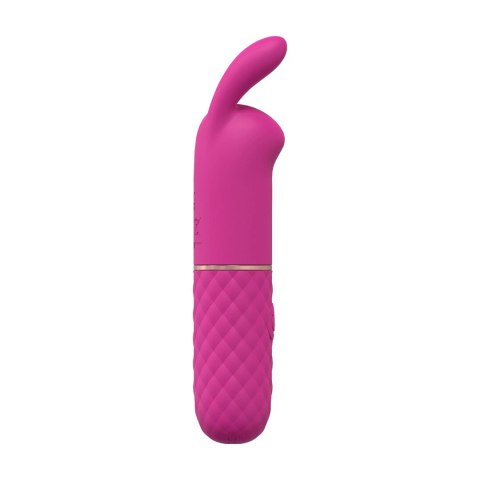 Mini Rabbit Vibrator Pink - kompaktowy masażer dwustrefowy, silikonowy