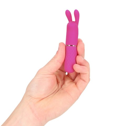 Mini Rabbit Vibrator Pink - kompaktowy masażer dwustrefowy, silikonowy