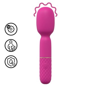 Mini Wand Vibrator Pink - kompaktowy masażer silikonowy 10 trybow
