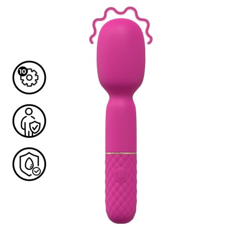 Mini Wand Vibrator Pink - kompaktowy masażer silikonowy 10 trybow