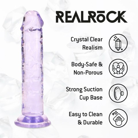 REALROCK Crystal Clear model 5 - silikonowy, 12,7 cm, fioletowy