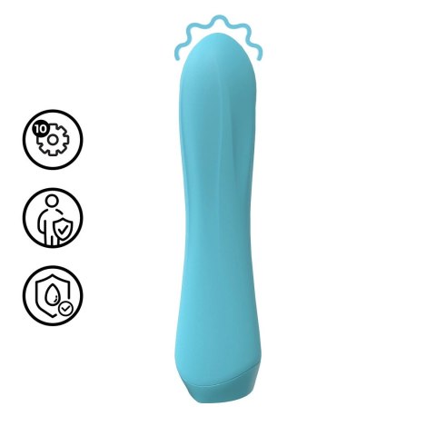 Shots Mini Vibrator Blue - kompaktowy masażer silikonowy, wodoodporny