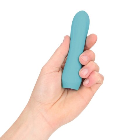 Shots Mini Vibrator Blue - kompaktowy masażer silikonowy, wodoodporny