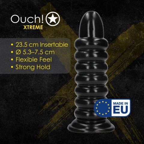 Spiral Force Anal Plug 23,5 cm Black - anatomiczny model z przyssawką