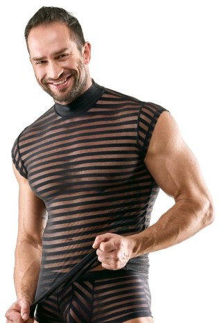 Svenjoyment Men's Shirt M czarna koszula z paskami, transparentna