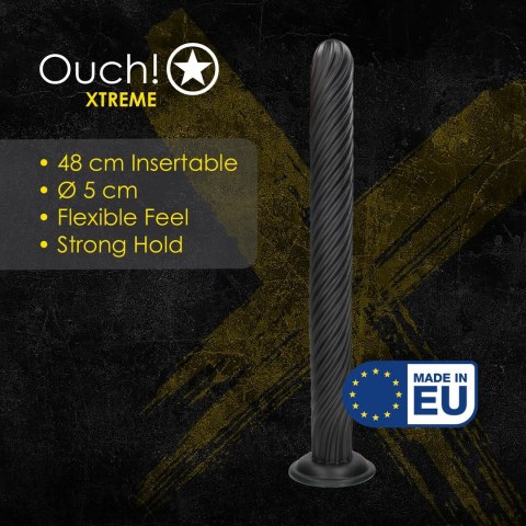 Titan Twist Anal Plug 48 cm Czarny - Spiralny Model z Przyssawką