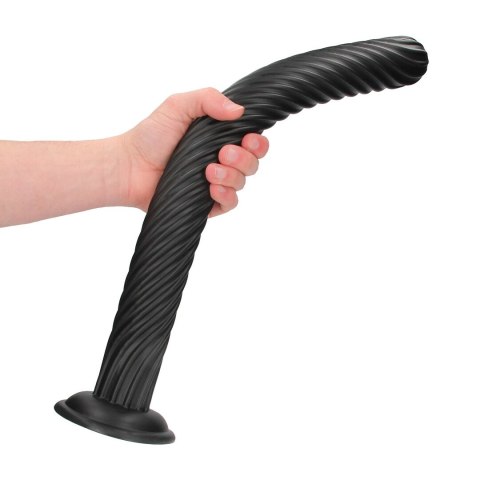 Titan Twist Anal Plug 48 cm Czarny - Spiralny Model z Przyssawką