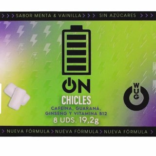 WUG ON Energy Gum Mięta-Wanilia 8 szt. - Guma z kofeiną i guaraną