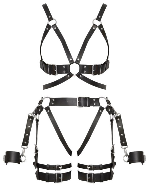 ZADO Leather Harness Set S/M - Skorzany zestaw uprzęży z regulacją