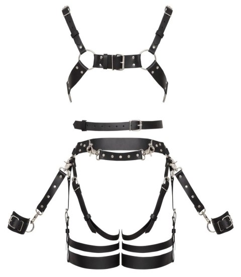 ZADO Leather Harness Set S/M - Skorzany zestaw uprzęży z regulacją