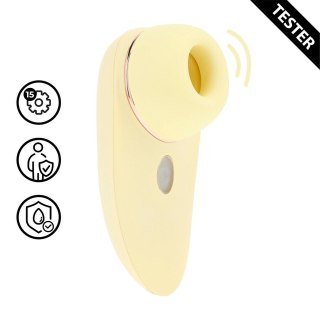 Aurie AirTap Vibrator żołty - 2 wymienne końcowki, tester, 15 trybow