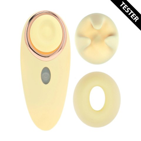 Aurie AirTap Vibrator żołty - 2 wymienne końcowki, tester, 15 trybow