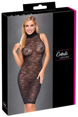 Cottelli LINGERIE Lace Dress XL czarna koronka, bez rękawow, długość midi