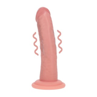 Dual Density Silicone Curved Vibrator z Przyssawką 15,5 cm Flesh