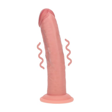 Dual Density Silicone Curved Vibrator z Przyssawką 20,3 cm Flesh