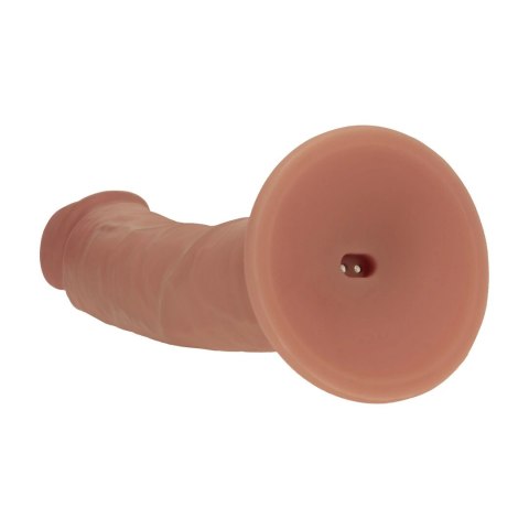 Dual Density Silicone Curved Vibrator z Przyssawką 20,3 cm Tan