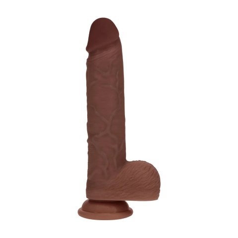Dual Density Silicone - Model Thrusting 8" Brązowy, Wibrujący, 20,3 cm
