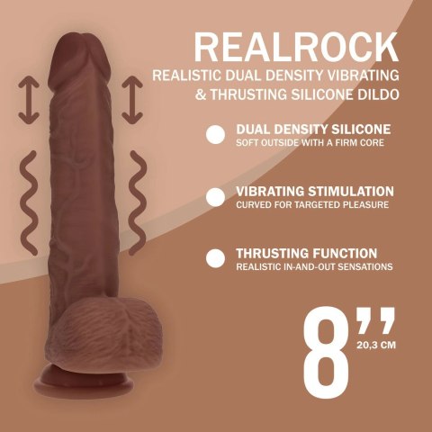 Dual Density Silicone - Model Thrusting 8" Brązowy, Wibrujący, 20,3 cm