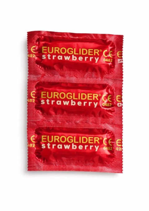 Euroglider Strawberry 144 szt. - prezerwatywy truskawkowe, 53 mm, lateks