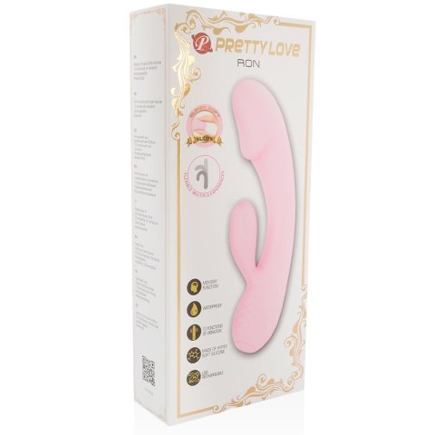 PRETTY LOVE Ron - Wibrator silikonowy z funkcją kroliczka, 12 trybow, USB