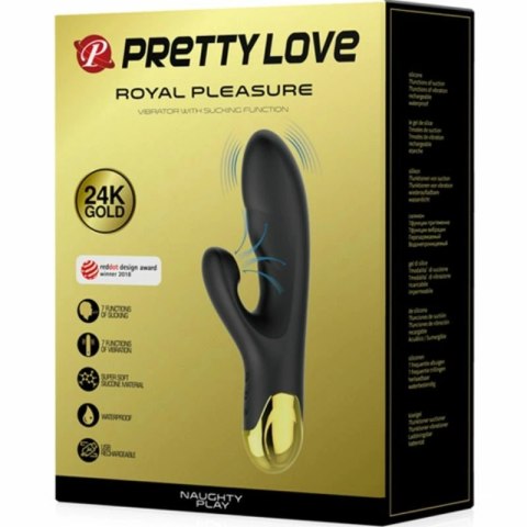 Pretty Love Naughty - urządzenie intymne z funkcją wibracji i ssania, silikon