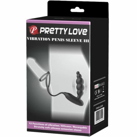 Pretty Love - Zestaw pierścieni z wtyczką wibracyjną, silikon, 12 trybow