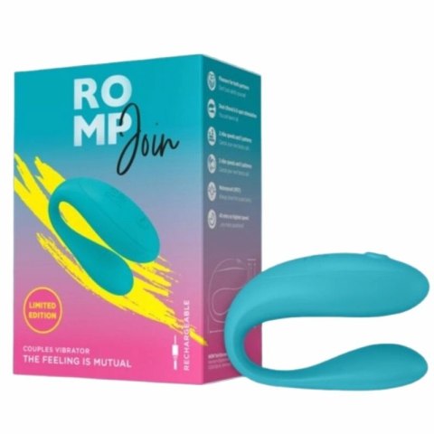 ROMP Join - turkusowy pierścień wibrujący dla par, silikonowy, USB