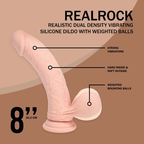Shots Dual Density Curved Liquid Silicone 20 cm z kulkami, ładowalny, beżowy