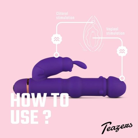 Teazers Rabbit Vibrator Silicone Fioletowy 20 Trybow Elastyczny