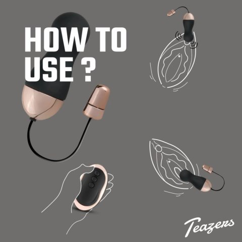 Teazers Vibrating Egg Black - bezprzewodowe jajko wibrujące, 10 trybow