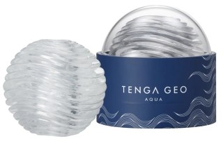 Tenga GEO AQUA - Przezroczysta maszyna intymna z falistą teksturą, 10,8 cm