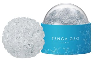 Tenga GEO CORAL - transparentna maszyna intymna z teksturą koralową