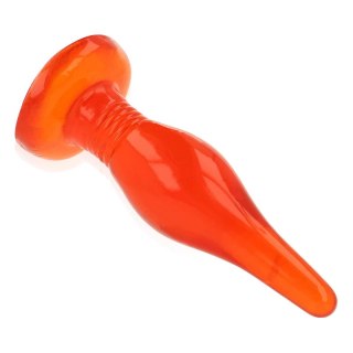BAILE Korek analny Soft Touch czerwony 14,2 cm z przyssawką