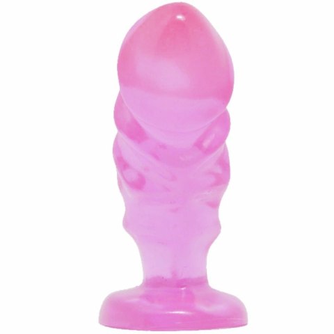 BAILE Unisexowy korek analny z rożową przyssawką 11 cm PVC