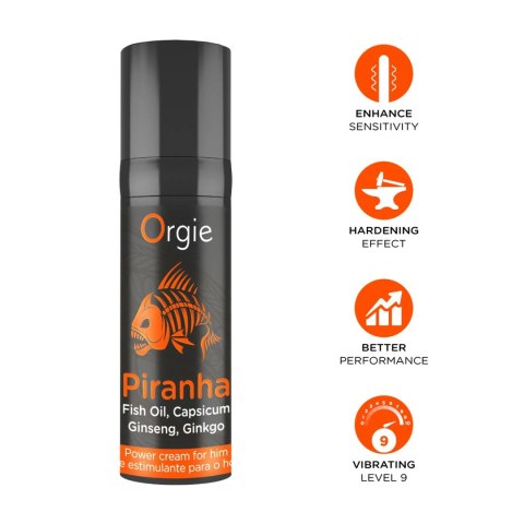 Piranha Power Cream For Him 15 ml - krem z ekstraktem z żeń-szenia i miłorzębu