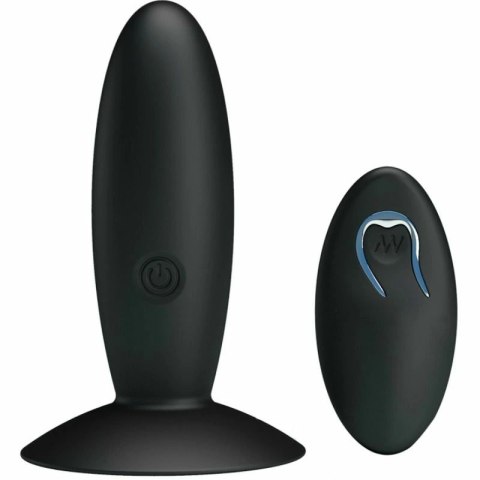 Pretty Love Plug wibrujący z pilotem, silikonowy, ładowany USB, czarny