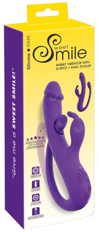 Sweet Smile Rabbit Vibe model G-Spot/Ana, silikonowy, 23 cm, fioletowy