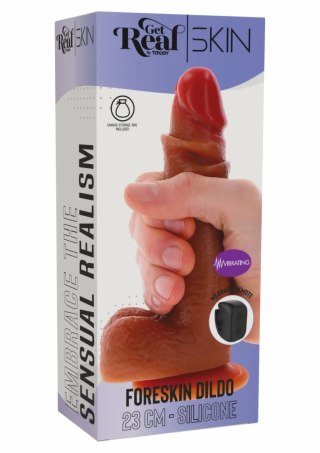 ToyJoy Foreskin Dildo Vibrating Silicone 23 cm - model z ruchomą powierzchnią i wibracjami