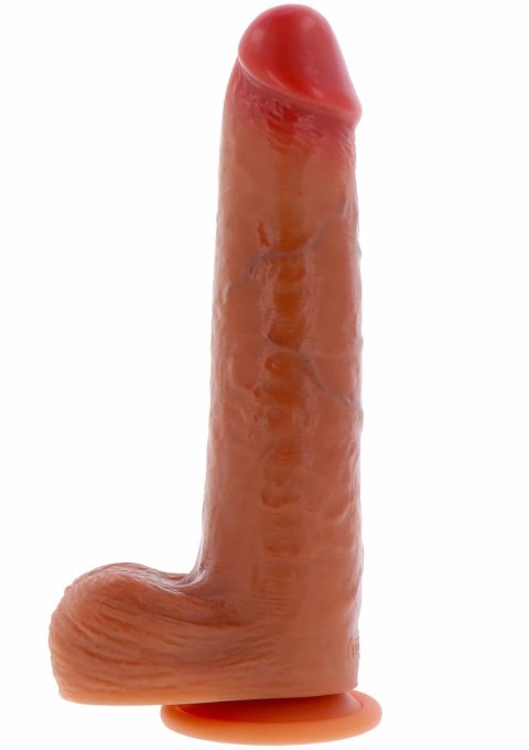 ToyJoy Foreskin Dildo Vibrating Silicone 23 cm - model z ruchomą powierzchnią i wibracjami