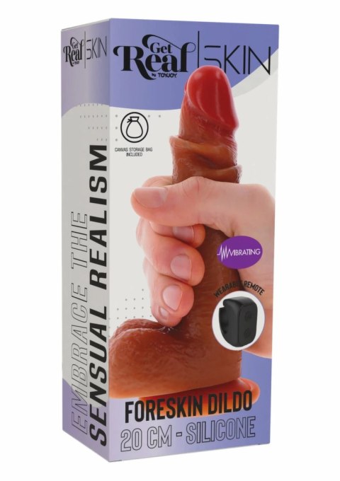 ToyJoy Foreskin Dildo model silikonowy 20 cm z ruchomą powłoką i wibracjami