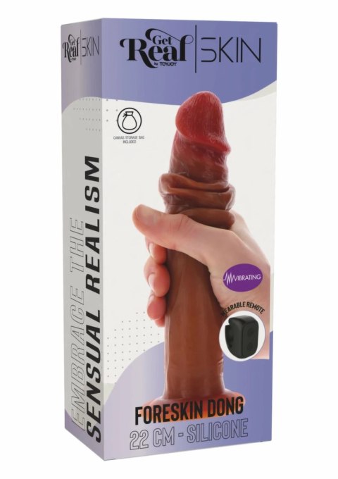 ToyJoy Foreskin Dong Vibrating Silicone 22 cm - model z ruchomą powierzchnią i wibracjami