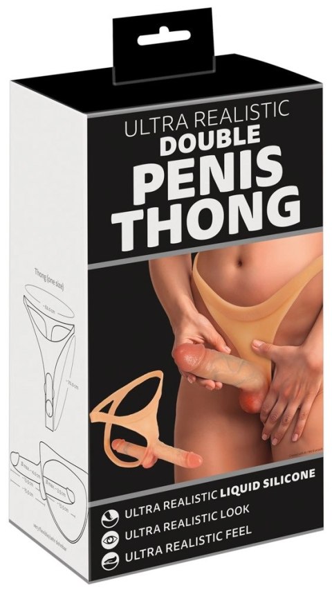 You2Toys Double Penis Thong - podwojny system intymny z Liquid Silicone