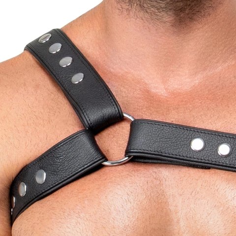 ZADO Men's Leather Harness XL-2XL czarny skorzany uprząż męska