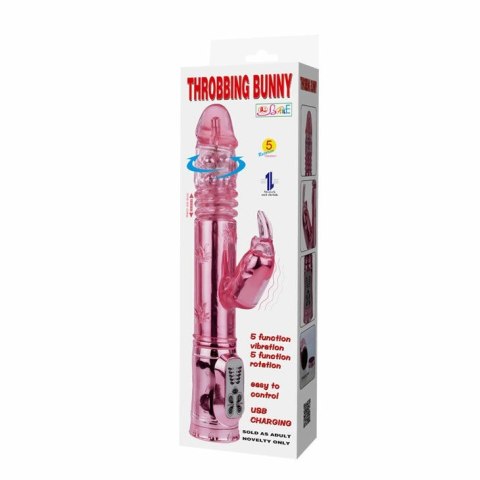 BAILE Butterfly Rotator Rożowy - wielofunkcyjny masażer 29cm USB