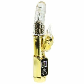 BAILE Rabbit Siberia Passion Gold - wibrator rotacyjny LED, złoty